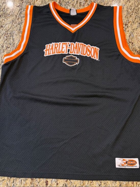 Harley-Davidson Other - 🏍️ VTG Harley-Davidson Mesh Basketball Jersey Tank Mens Large Biker Roeder Ohio